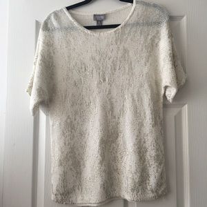 Chico’s Travelers Ivory Gold Sweater
